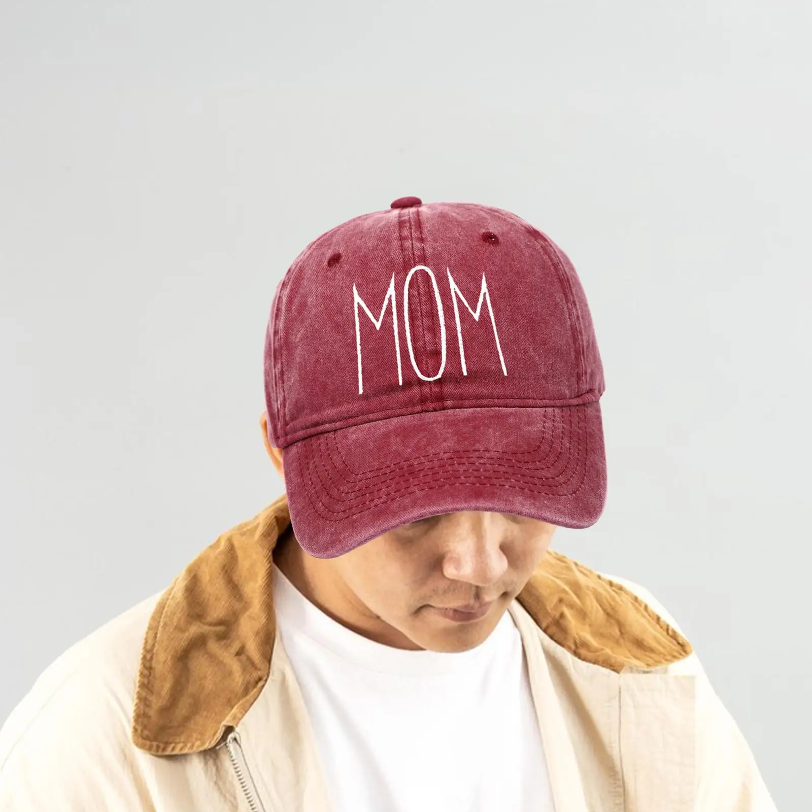 Mom Embroidered Baseball Hat Mother`s Day Gift Summer Hip Hop Hat Lightweight Sun Hat for Hiking Backpacking Fishing Beach Trips