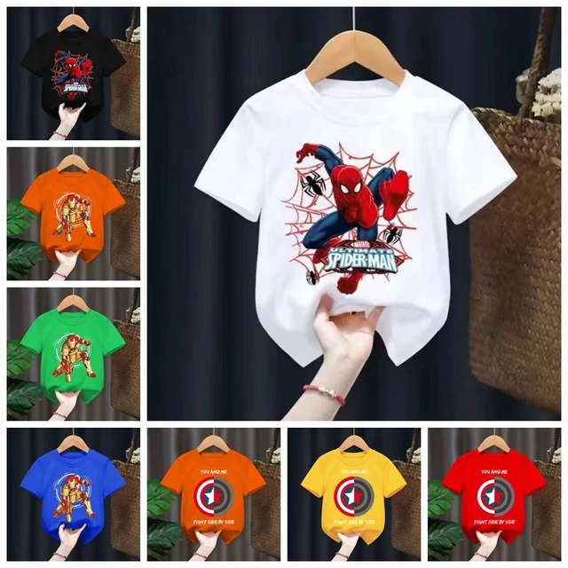 Marvel Superheroes Hulk Captain America Spiderman T-shirt Kid T Shirts Boys  T-shirts Children's Short-sleeved Kids Tee Clothes - AliExpress