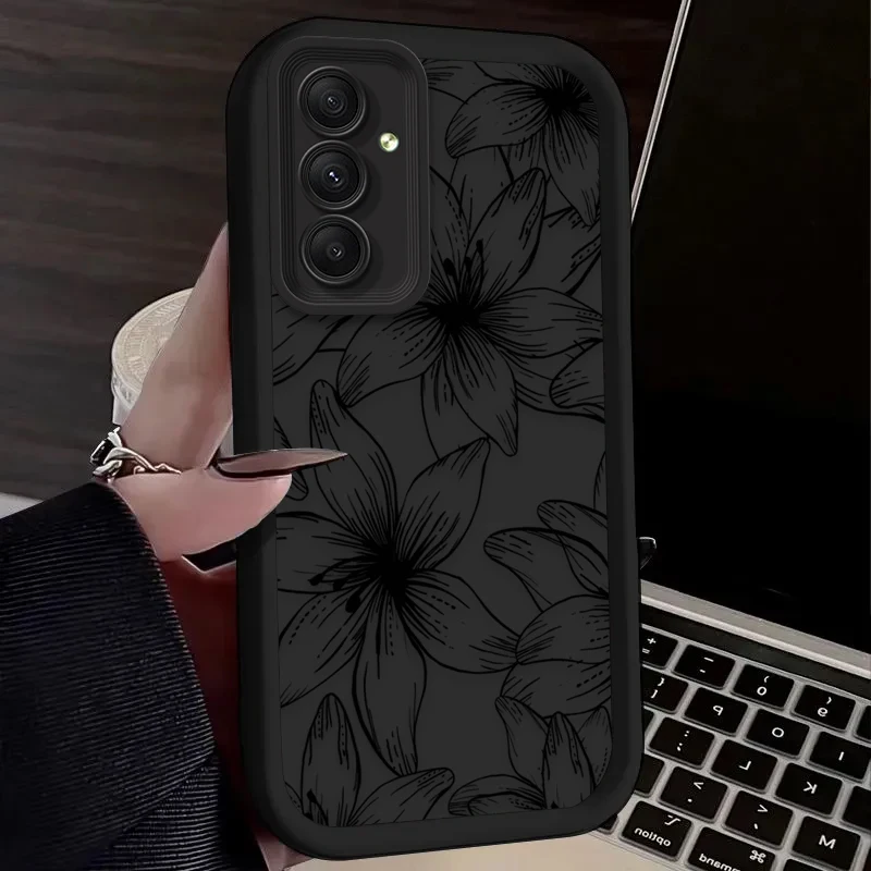 Retro Black Flower Phone Case Cover