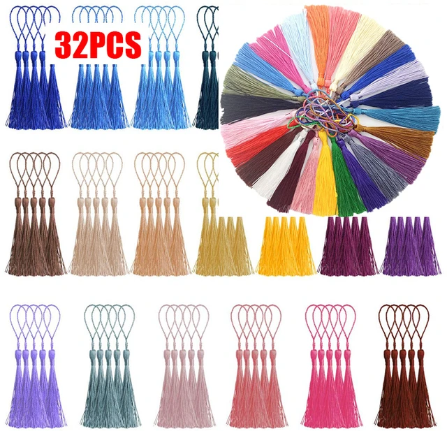 10~80Pcs Bookmark Tassels Fringe Brush Handmade Soft Craft Mini Tassels  with Loops for DIY