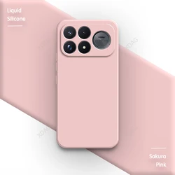 Liquid Silicone Shockproof Phone Case with Camera Protection - Original Back Cover for Poco F9 Pro (Sakura Pink)