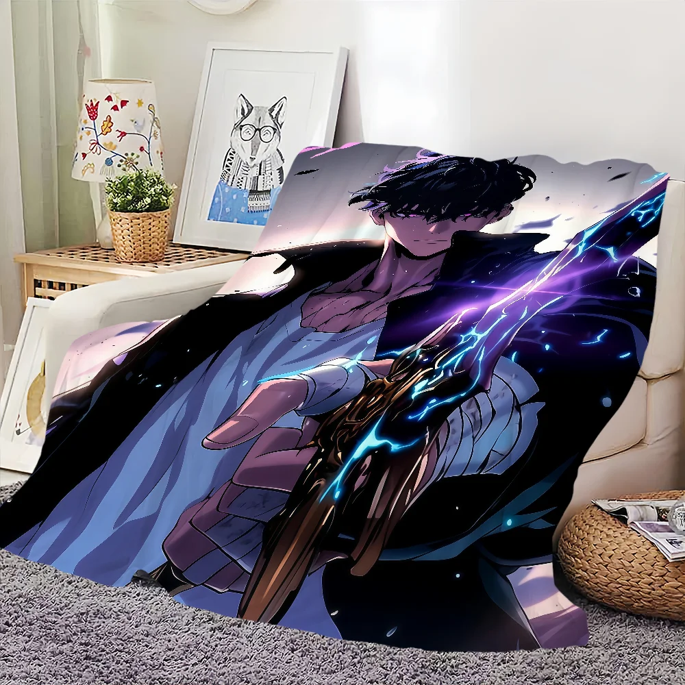Leveling Hot-blood Solo Flannel warm anime soft Korean plush blanket for sofa living 2 room office Season bedroom travel gift 3