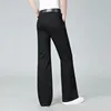 2024 Men's Spring And Autumn New High Waisted Elastic Straight Leg Jeans Loose Casual Wide Leg Pants 2