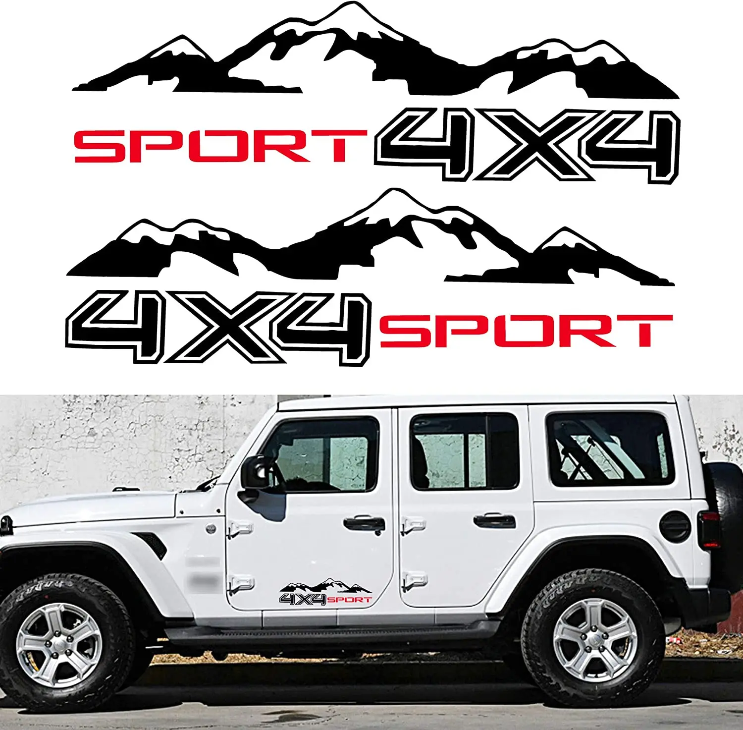 

1 пара 21,6 ''горы 4x4 спортивные наклейки для кузова автомобиля двери боковые автомобильные горы графические виниловые наклейки украшение для внедорожника
