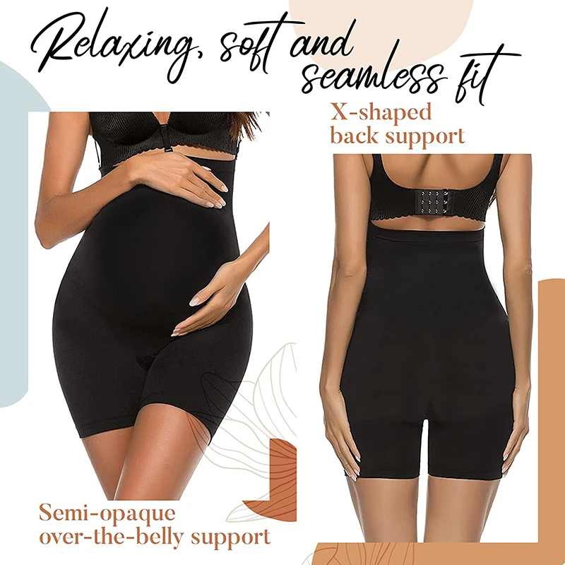 Maternity Shapewear Women Sculpting Short High Waist Smooth Panties Body Shaper Mid Thigh Back Support Side Seamless Underwear
