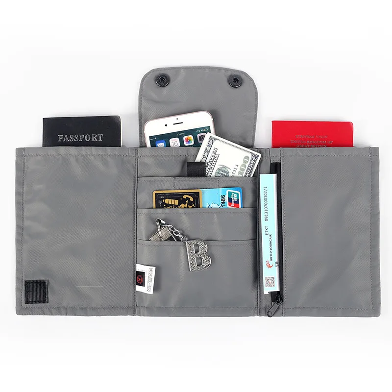 FINTIE Porta Passaporto Sacchetto di collo - [Blocco RFID] Ultra Sottile Di Peso Leggero in Similpelle Custodia passaporto Neck Pouch, Nero