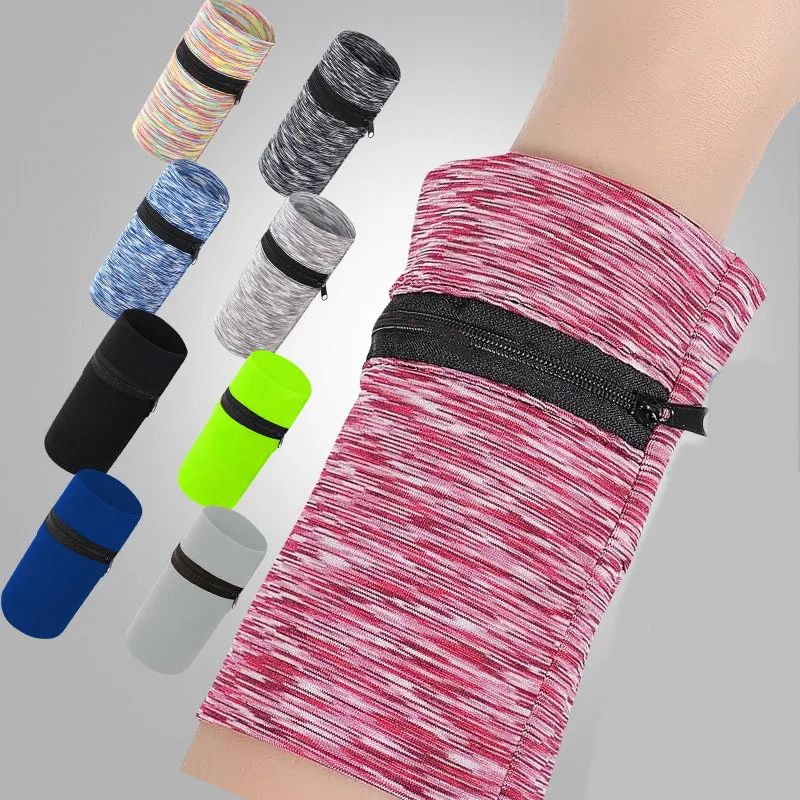 Wrist Arm Zipper Bag Running Lightweight Mobile Phone Key Card Handbag Leather Wallet Sports Fitness Bicycle Wrist Strap Arm Bag wrist wallet pouch