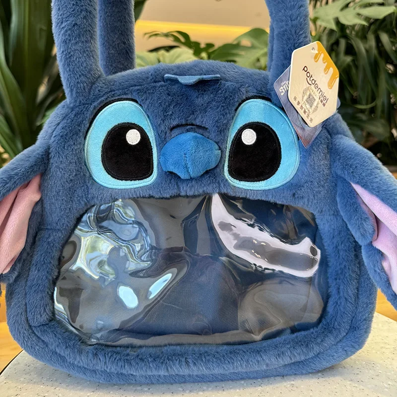 

Аниме Лило и Ститч плюшевая прозрачная сумка через плечо новая Оригинальная мультяшная кавайная сумка для отдыха Disney детские подарки на день рождения