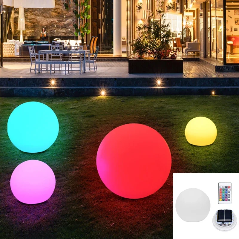 Outdoor LED Garden Ball Lights Remote Control Floor Street Lawn Lamp Swimming Pool Wedding Party Holiday Home Decoration Lamp