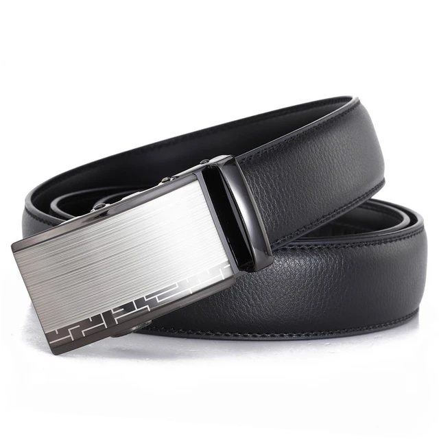 Men's Classic Fashion Automatic Buckle Design Leather Belt Business Belt