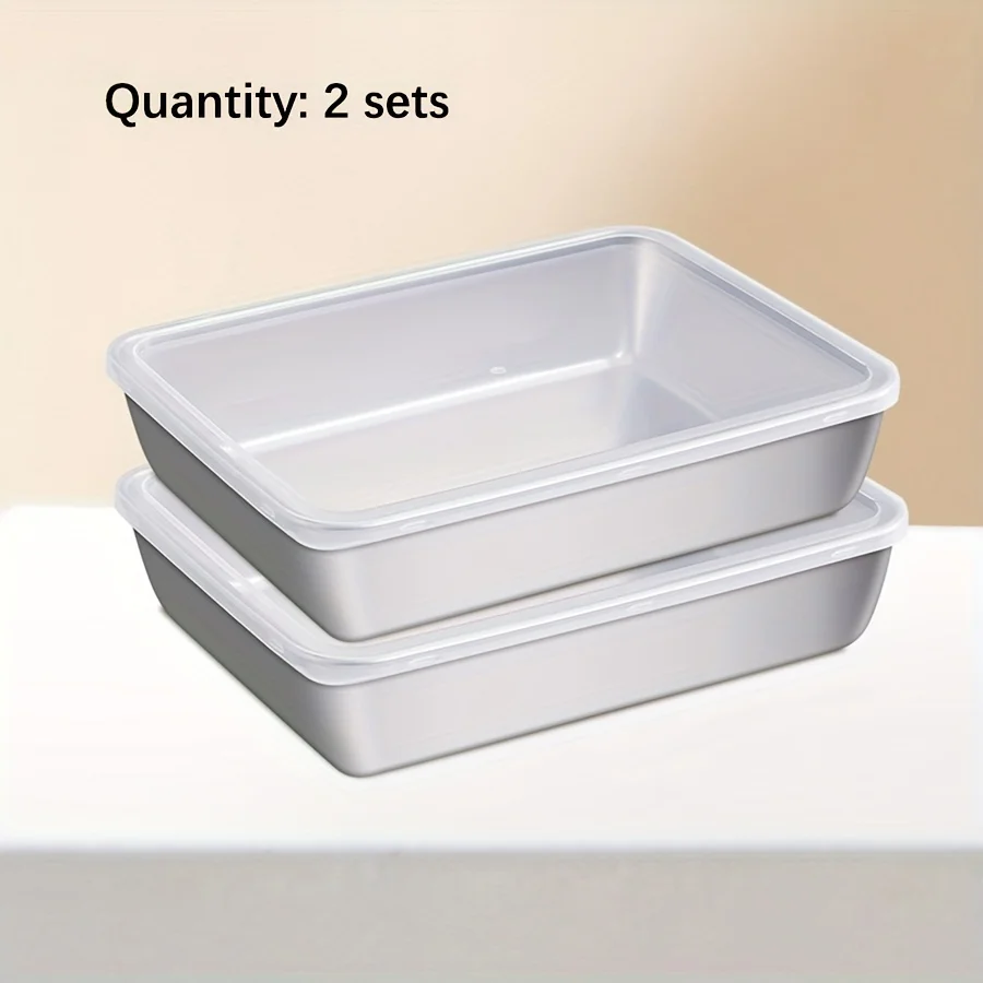 Set di contenitori per alimenti in acciaio inossidabile da 3 pezzi - Organizzatori da cucina ermetici senza BPA per frigorifero/despensa/secco