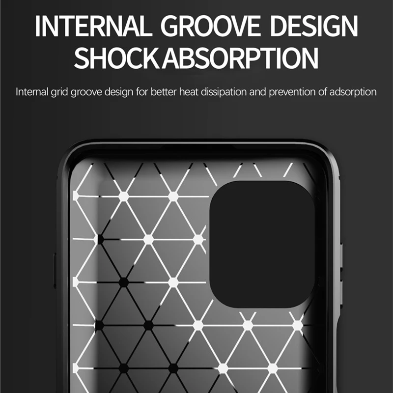 Durable Shockproof Silicone Carbon Fiber Protective Phone Case