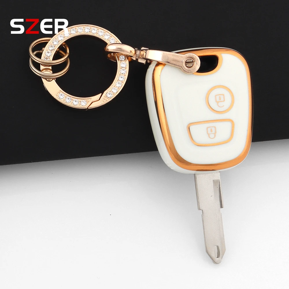 Key Case Key Case 2 Button TPU Car Smart Key Cover Protected Keychain Fob For Peugeot 107 206 207 307 For Citroen C1 C2 C3 C4 Toyota Aygo