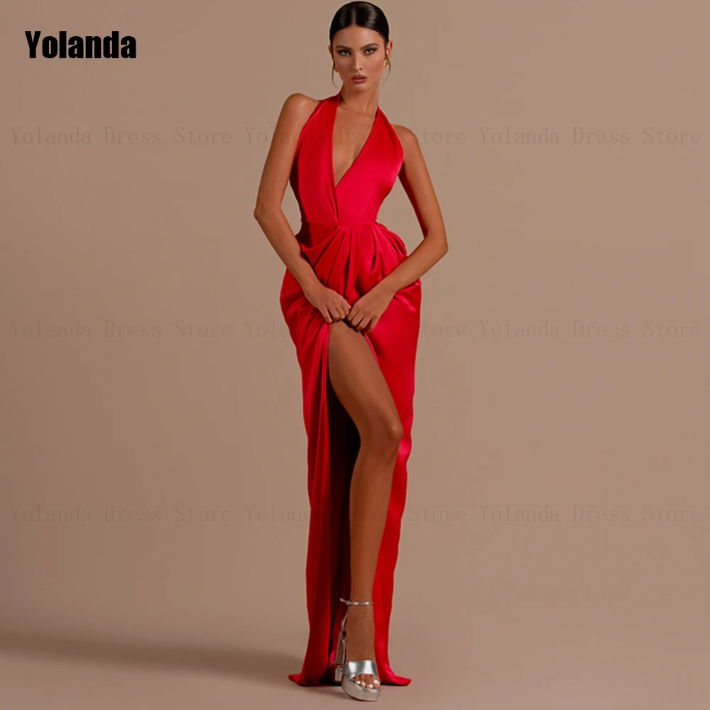 

Женское вечернее платье в пол, красное платье с юбкой-годе без рукавов, с разрезом спереди и открытой спиной, юбка-годе, лето 2024