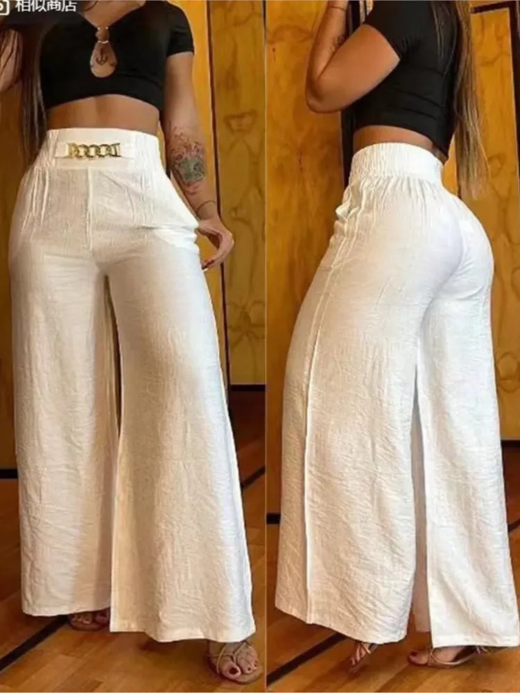 Women Casual Long Trousers Fashion Solid Office Female Casual High Waist Flared Pants For Women Clothes 2023 New Elegant Pant - Image 3
