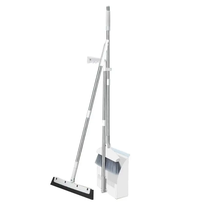 

Broom and Scoop Set Folding Dustpan High-end Bathroom Clean Garbage Standing Dustpan and Broom with Long Handle Home Cleaning