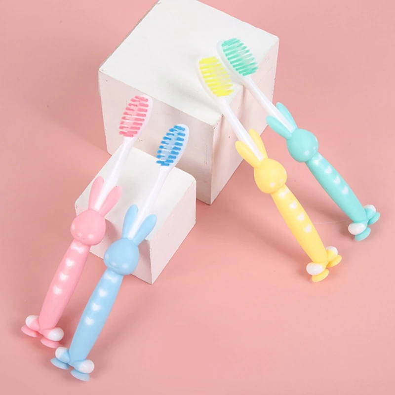 4pcs Cute Candy Color Tooth Brushes Baby Kids Toothbrush Soft Fine Bristles Teeth Brush Children Oral Care Cleaning Tool
