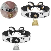 Collier ras du cou en cuir pour femmes, imprimé vache, nœud réglable, à la mode 5