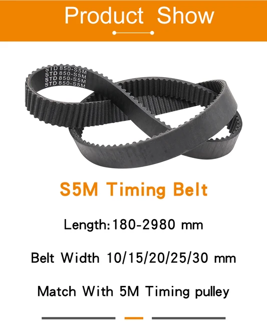 LWWSBAGV T5 幅 10/15/20/25/30/35/40/45/50mm 閉ループゴムタイミング