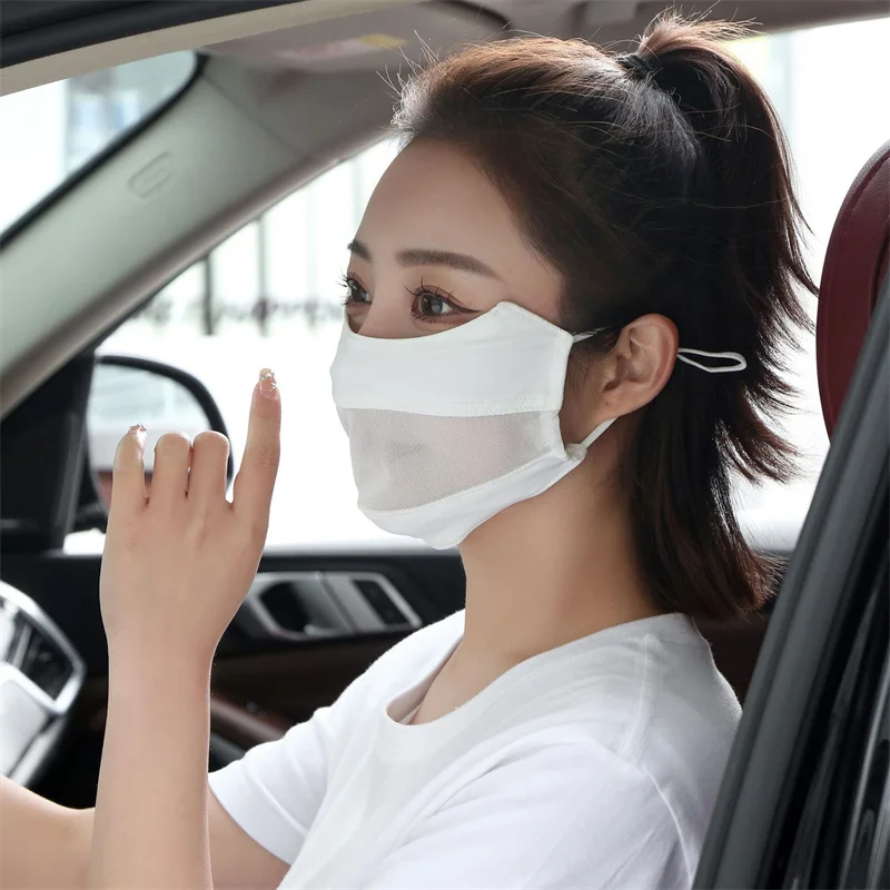 Sunscreen Mask Traceless Women Ice Silk Anti-ultraviolet Summer Fashion Breathable Thin Cover Face Mask