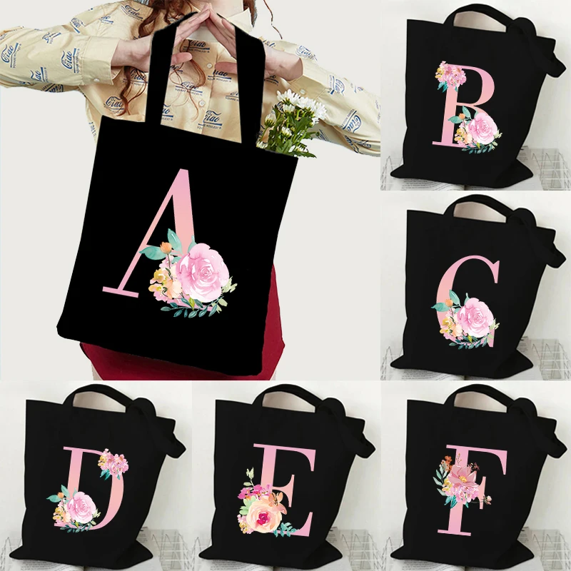 

Сумка-тоут женская холщовая с буквенным принтом и принтом