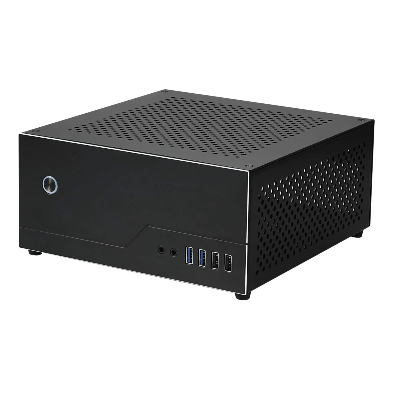 Mini ITX Chassis Soft Router HTPC Office Single Slot PCIE Aluminium Mini-ITX HTPC Soft Router Computer Case Support 6 COM Port