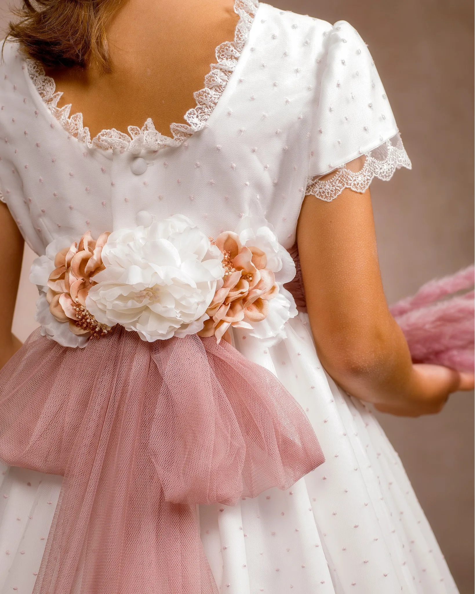BABYONLINE Customzied Prime Vestidodcomunin Dress for Kid Princess Lace  Floral Ribbon Belt Bridesmaid Wedding Party Gown - AliExpress 320