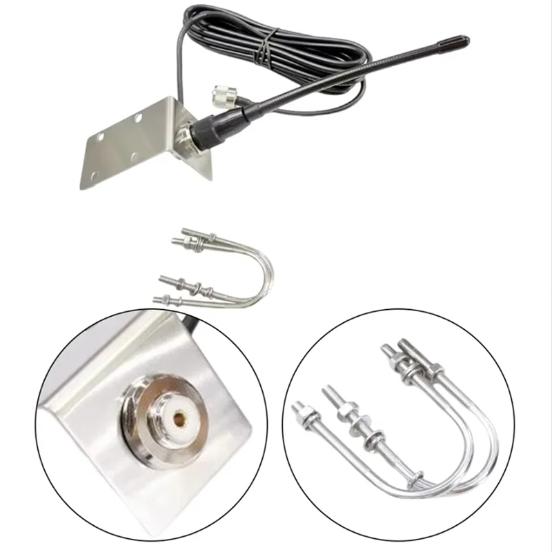 B92B-보트 요트 요트 용 156-163Mhz VHF 해양 안테나 방수 마스트 공중 5M/16.4Ft RG-58 케이블 L 모양 브래킷