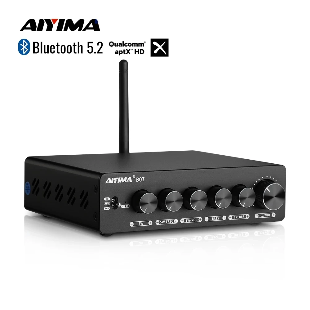 Bluetooth AIYIMA-B07オーディオサウンドパワーアンプ,2.1