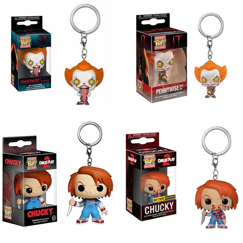 thumbnail image 2 of Llavero Funko Pop PENNYWISE Chucky Pop Pocket Películas de terror IT Llaveros Figuras de acción de vinilo Juguetes Muñecas Regalos para niños, 2 of 5