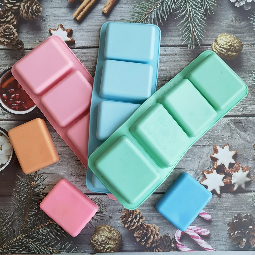 Silicone Soap Mold 4 Holes Oval Round Square DIY Soap Making Mould Homemade Mould Decoration Wax Candle Cake Tools silicone mold