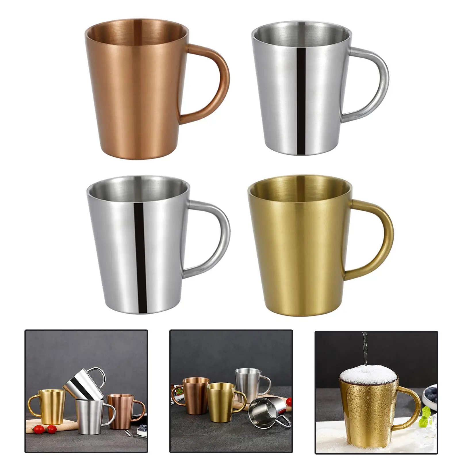 Coffee Mug Drinkware Camping Travel 300ml Water Cup Beer Mug Juice Iced Tea