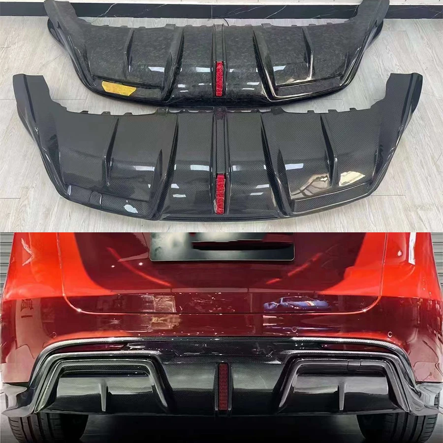 

For Tesla Model Y High quality IMP style Carbon Fiber Car Rear Bumper Diffuser Rear Splitters Spoiler Back lip Upgrade body kit