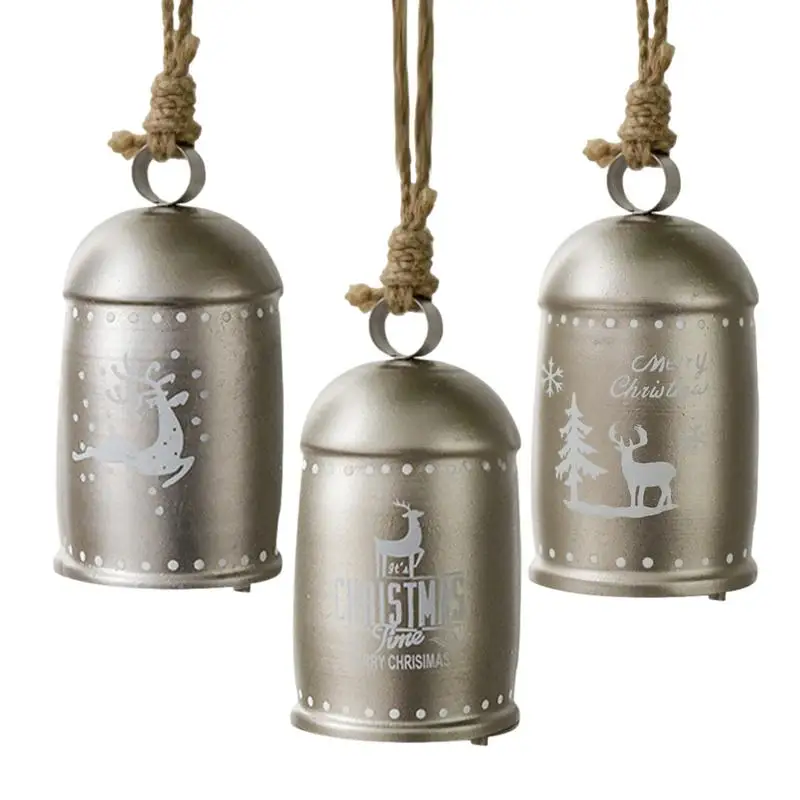 

Large Christmas Bells Vintage Deer Christmas Cowbells Decor Crisp Sound Metal Bells For Table Centerpieces Bells For Christmas