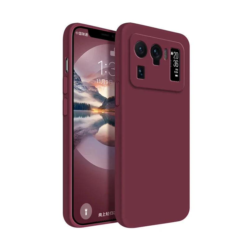 Candy Color Liquid Silicone Luxury Phone Case - Soft Protective Cover with Straight Edge Design