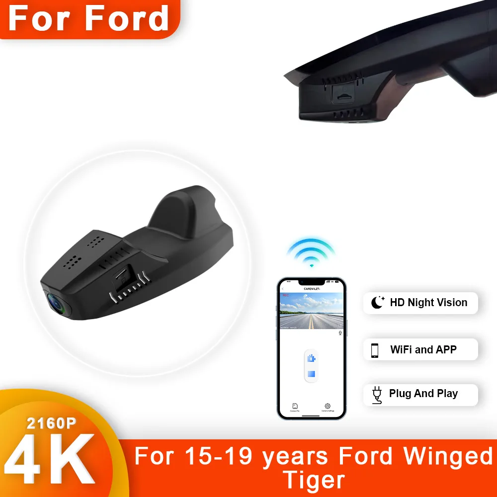 

For Ford Kuga 2015-2019 Front and Rear 4K Dash Cam for Car Camera Recorder Dashcam WIFI Car Dvr Recording Devices Accessories