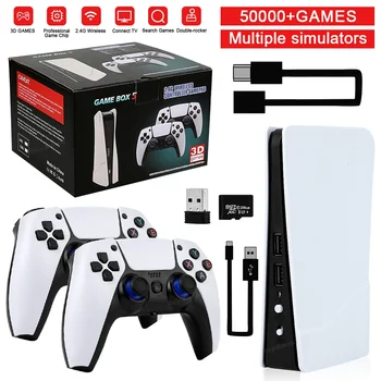 GB5 Video Game Console 256GB/128GB/64G 50000 + Retro Games HD TV Game Box 5 Two Gamepads For PS1/PPSPP/MAME Arcade Gaming Stick 1