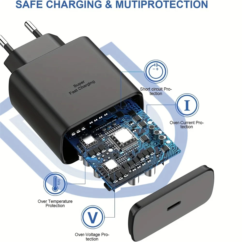 Phone Charger PD 45W Fast Charing Charger Plug with C to C Cable For Samsung Phones and iPhone15