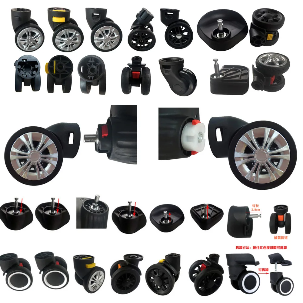 Kit De 2 Roues De Remplacement Pour Valise – 60 X 24 Mm – Uxcell