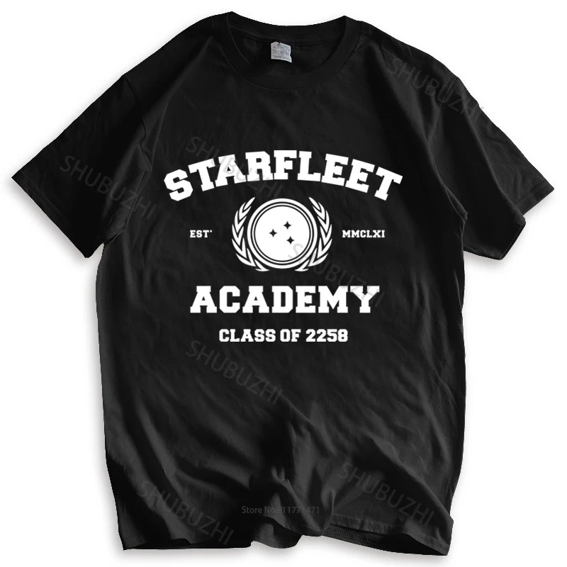 

Футболка мужская с коротким рукавом, ретро модная рубашка с рисунком Звездного флота и академии, подарок на день рождения NERD