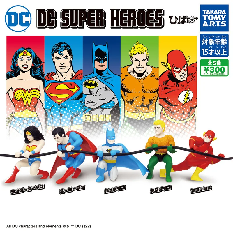 Takara Tomy Genuine Superhero Series Gashapon Toys Superman Wonder Woman Batman The Flash Aquaman Modello Creativo Ornamento Giocattoli