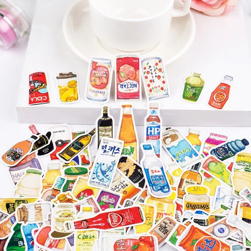 172 PCS  Cutes Japan Snack Food Drink Decoration Stationery Journal Stickers Diy Diary Scrapbooking Label Korean Sticker