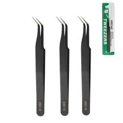 Precision Antistatic Tweezers and Multifunction Nipper Tool Set (Curved 3pcs)