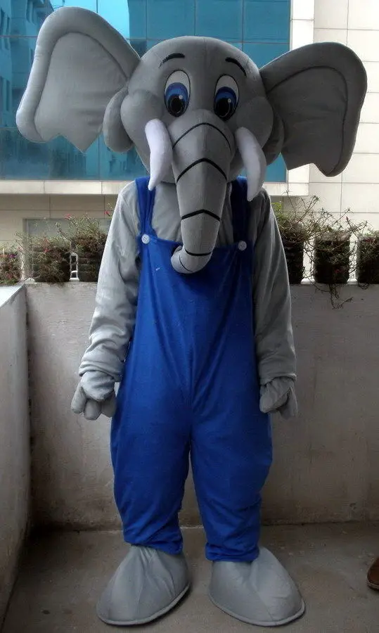 

New Adult Character Blue Pants Elephant Mascot Costume Halloween Christmas Dress Full Body Props Outfit Mascot Costume