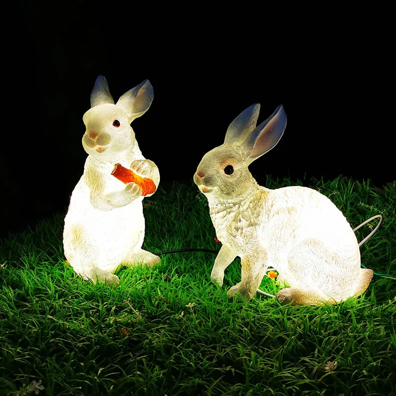 LED rabbit cartoon animal outdoor rainproof luminous park scenic villa courtyard lawn