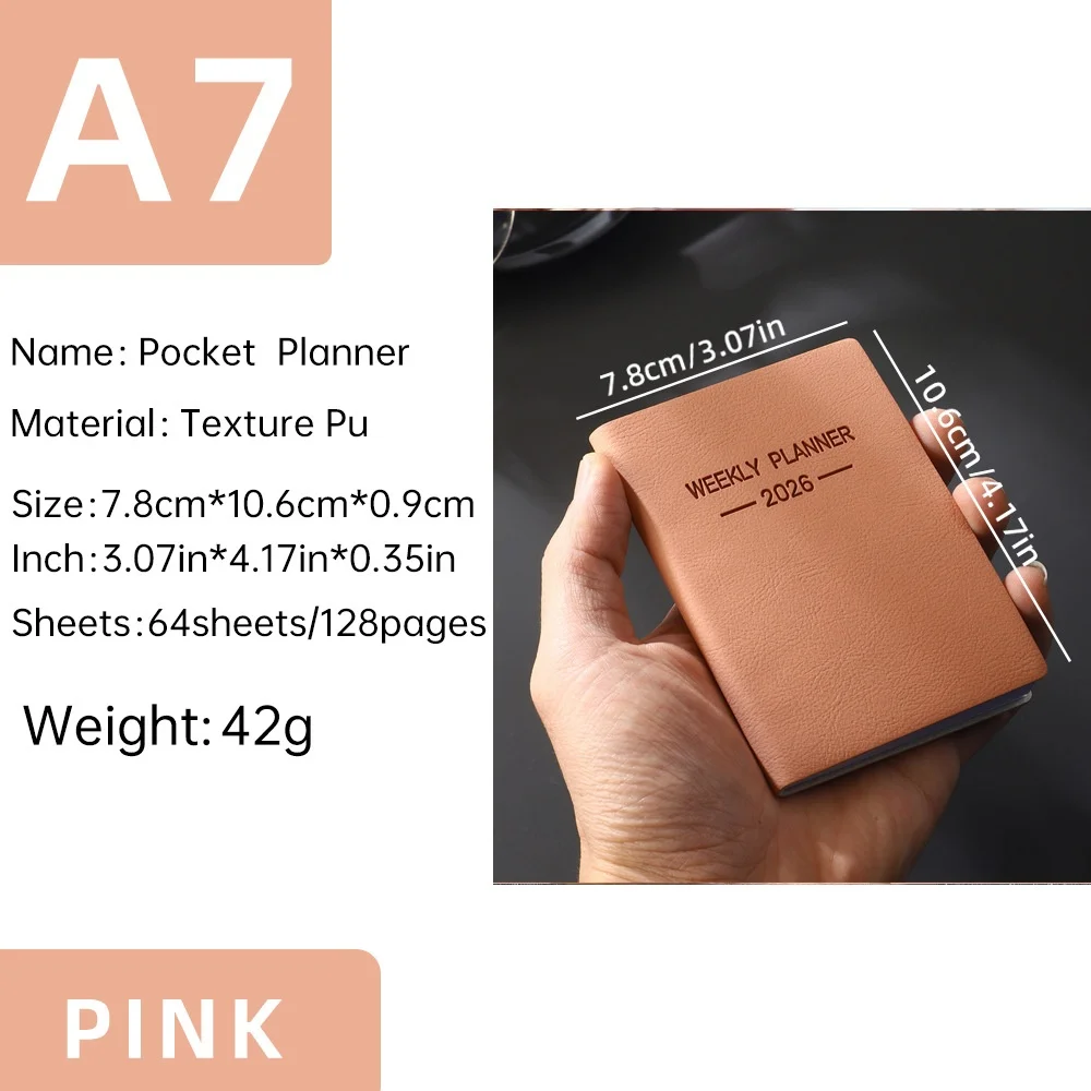 Compact 2026 Weekly Planner: Mini Portable Pocket Notepad