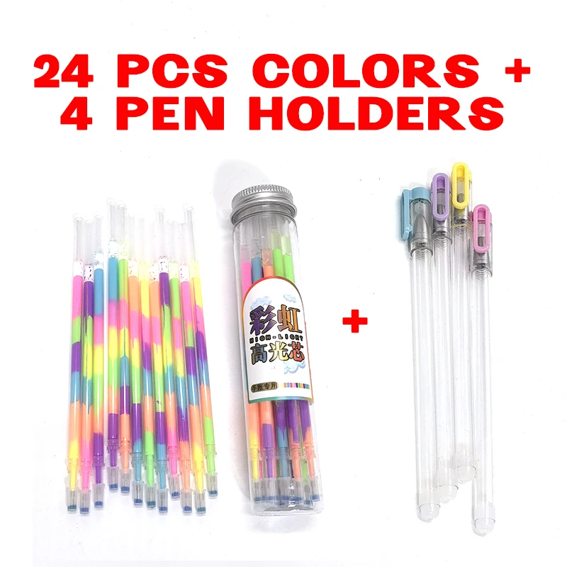 24 48 50 Pcs Set Black Cardboard Gift Invitations 0.7mm Colorful Magic Gel Pen No Erasable Ballpoint Ink for School |