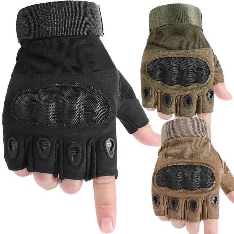 하드 너클 하프 핑거 여성 남성 전투 사냥 사격 페인트볼 작업용 남성용 핑거리스 장갑 전술용