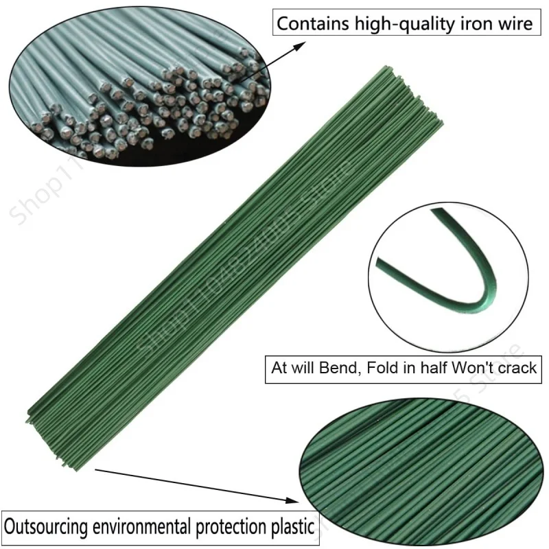 5-50Pcs 2mm Green Floral Wire Stems for Florist Flower Arrangement 30 40cm DIY Wedding Handmade Material Decor Accessoies