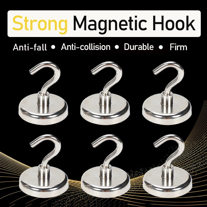 

20Pcs Magnet Hooks Heavy Suction Magnetic Hitch Rust Proof Eyebolt Clasp Strong Neodymium Magnet Holder for Kitchen/Office